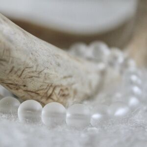 Clear Frosted Quartz Gemstone Chakra Balancing Stretchy Energy Bracelet